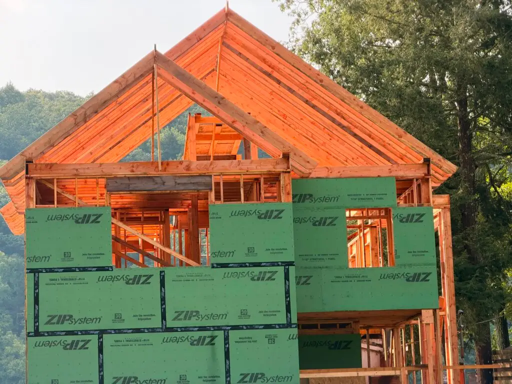 Framing detail on a residential construction project by 3VS Construction