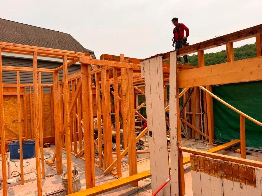 Residential framing progress in Connecticut by 3VS Construction